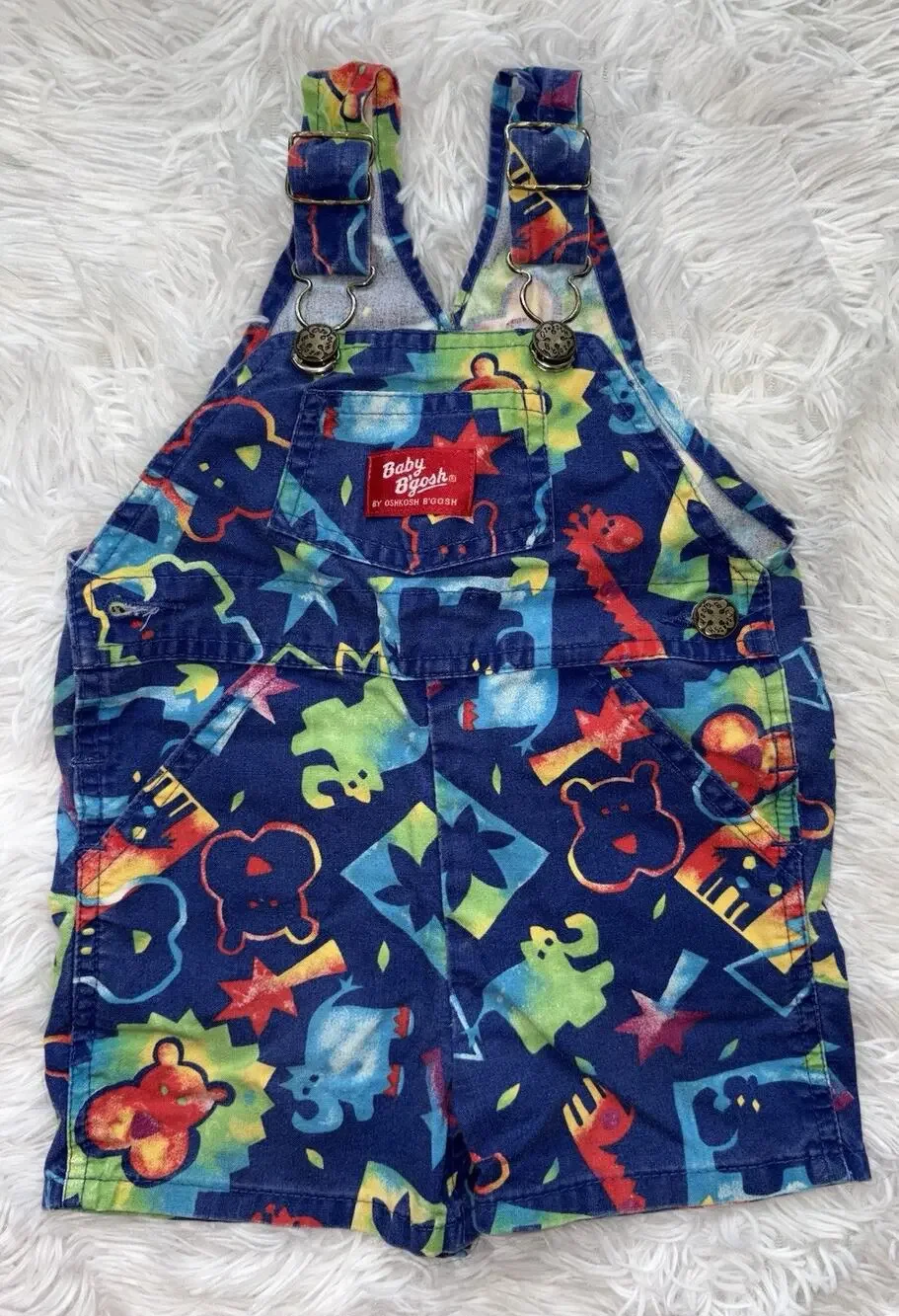 Vintage 90s Baby B’Gosh Vest back 12 month  Shortall Romper. Rare find